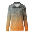 thumbnail image 4 of WEAIXIMIUNG Sweatshirts d'Automne pour Femmes Décontracté Col en V Zip Dégradé Imprimé Manches Longues, 4 of 4