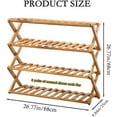 thumbnail image 4 of Buric Bamboo 4-Tier Shoe Shelf Foldable Bamboo Shoe Rack Multifunctional Free Standing Shoe Shelf Storage Organizer，Black, 4 of 8