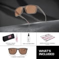 thumbnail image 3 of Oakley OO9487 Holbrook XXL Rectangle Shaped Polarized Sunglasses for Men & Women - Includes Official Eyewear Kit - Woodgrain Frame with Prizm Tungsten Lens, 3 of 6