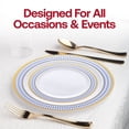 thumbnail image 4 of Smarty White w/ Blue and Gold Chords Plastic Wedding Value Set (60 Guests), 4 of 6