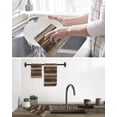 thumbnail image 5 of Brown Wooden Kitchen Dish Towels for Drying Dishes Set of 3, Vintage Farmhouse Retro Art Waffle Weave Microfiber Hand Tea Bathroom Towels Quick Dry & Absorbent Towel 15.7x23.6, 5 of 7
