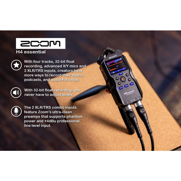 Audio Recorder Zoom H4essential 4-Track Recorder Bundle With Podcast ...