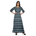thumbnail image 1 of Moomaya Robe Longue Imprimée pour Femmes Manches 3/4 Col Rond Tenue Décontractée, 1 of 3