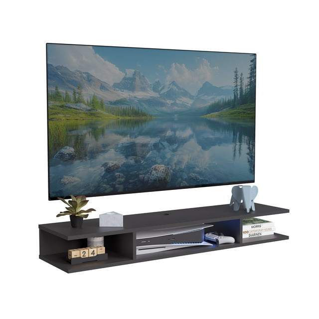 Mueble para TV MORU AERO Negro Estante Flotante