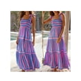 thumbnail image 2 of Michellecmm  Women’s Long Dress Sleeveless Tie Shoulder Stripes Print Tiered Dress, 2 of 8