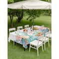 thumbnail image 4 of Outdoor Tablecloths with Umbrella Hole & Zipper, Marine Life 60 x102 Inch Rectangle Tablecloths, Nautical Underwater Coral Shell Starfish Watercolor Waterproof Table Cloth, Patio/Pool Table Covers, 4 of 8