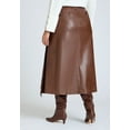 thumbnail image 3 of ELOQUII Women's Plus Size Double Belt Wrap Faux Leather Skirt, 3 of 3