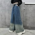 thumbnail image 5 of KAUOD Girls Wide Leg Jeans Girls Baggy Jeans Distressed Elastic Waist Denim Pants Y2K Vintage Baggy Pants Streetwear Loose Fit, 5 of 9