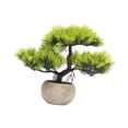 thumbnail image 2 of bonsái artificial, plantas artificiales, bonsái verde, artesanías coleccionables, bonsái falso, pequeñas plantas falsas para escritorio Verde claro, 2 of 9
