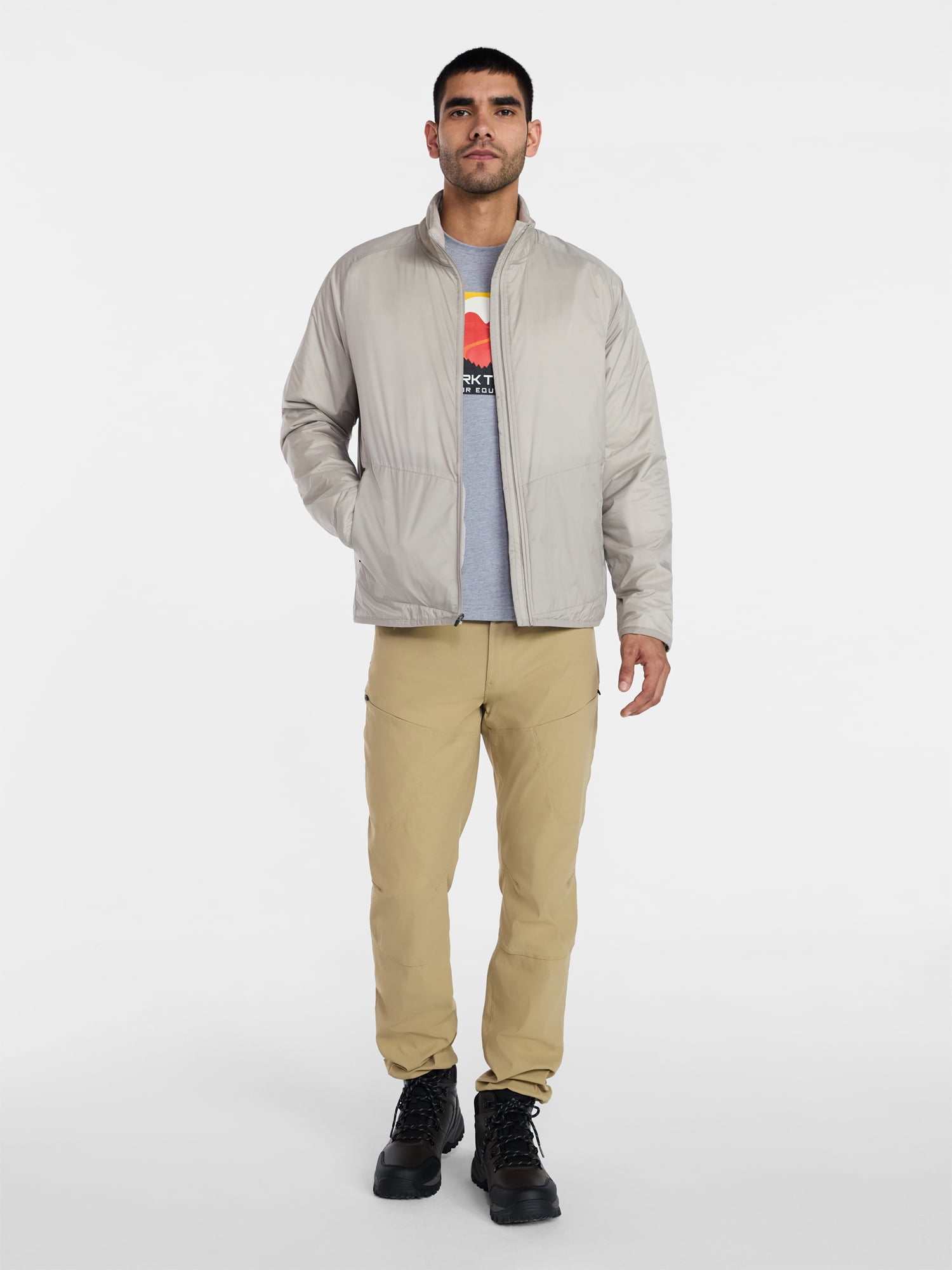 Ozark Trail Men's and Big Men's Light Insulated Nylon Zip Jacket