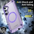 thumbnail image 5 of Allytech Magnetic Case for Samsung Galaxy S25+ Plus, [Military Grade Drop Protection] [Compatible with MagSafe] Slim Translucent Soft TPU Frame Shockproof Anti-Scratch Rugged PC Back Shell,Purple, 5 of 8