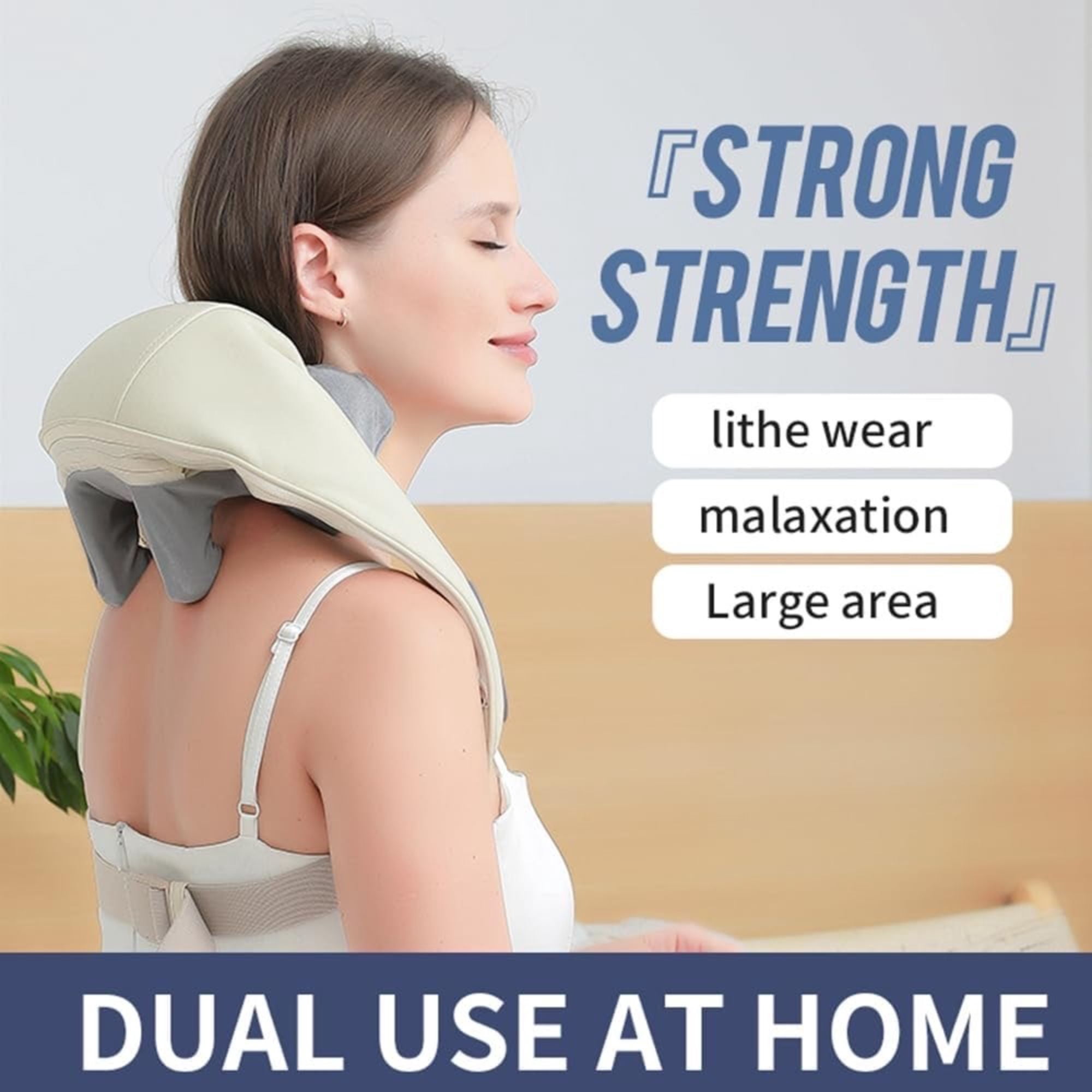 WOWMTN Q6EH_W  6D Electric Shiatsu Neck, Shoulder, Back Massager with Heat(Wihte)