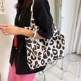 thumbnail image 4 of Bolso de mano grande con estampado de leopardo y lona para mujer a la moda (negro) Likrtyny Para estrenar, 4 of 9
