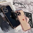 thumbnail image 6 of Compatible with iPhone 13 Pro Max Case with Strap, Cute Plating Love Heart Wristband Kickstand Case for Women Girls Cute Soft TPU Protective Case for iPhone 13 Pro Max 6.7 Inch Pink, 6 of 7
