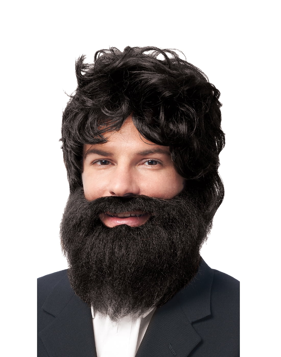 Smith Mens Adult Black Costume Moustache and Beard Wig Set Walmart