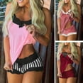 thumbnail image 7 of FNNMNNR Women Pajama Sets Summer Sleepwear Suit V Neck Lace Suspender Camisole and Shorts Two Pieces Set, 7 of 7