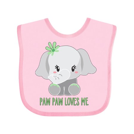 

Inktastic Paw Paw Loves Me- cute elephant Gift Baby Boy or Baby Girl Bib