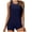 Blue, variant on LEEy-world Plus Size Swimsuit for Women Women's Retro High Neck Mesh Splicing One Piece Swimsuit for Women Blue,XL
