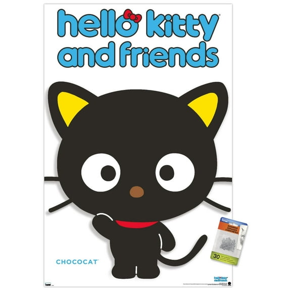 Hello Kitty and Friends: Hello - Chococat Feature Series Wall Poster with Pushpins, 22.375" x 34"