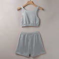 thumbnail image 6 of Workout Shorts Women,Summer Two Piece Outfits For Women Casual Sleeveless Crop Tops And Loose Shorts Set 2 Piece,High Waisted Shorts Women(Size:L), 6 of 6