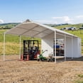 thumbnail image 2 of FOROUTIA 12x25ft Heavy-Duty Metal Carport with 12x5ft Storage Shed, White All-Weather Garage Shelter for Car/Truck/Boat/Lawn Equipment, Outdoor Tool Storage & Patio Shelter, 2 of 9