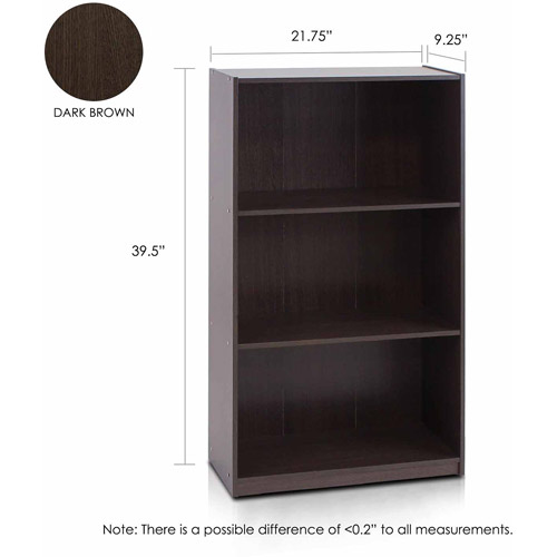 Furinno 99736 Basic 3-Tier Bookcase Storage Shelves