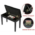 thumbnail image 5 of Piano Bench with Padded Cushion and Music Book Storage Compartment, Duet Wooden Seat, 13.7 x 29.5 x 20 inches, Load 440lb Black, 5 of 7