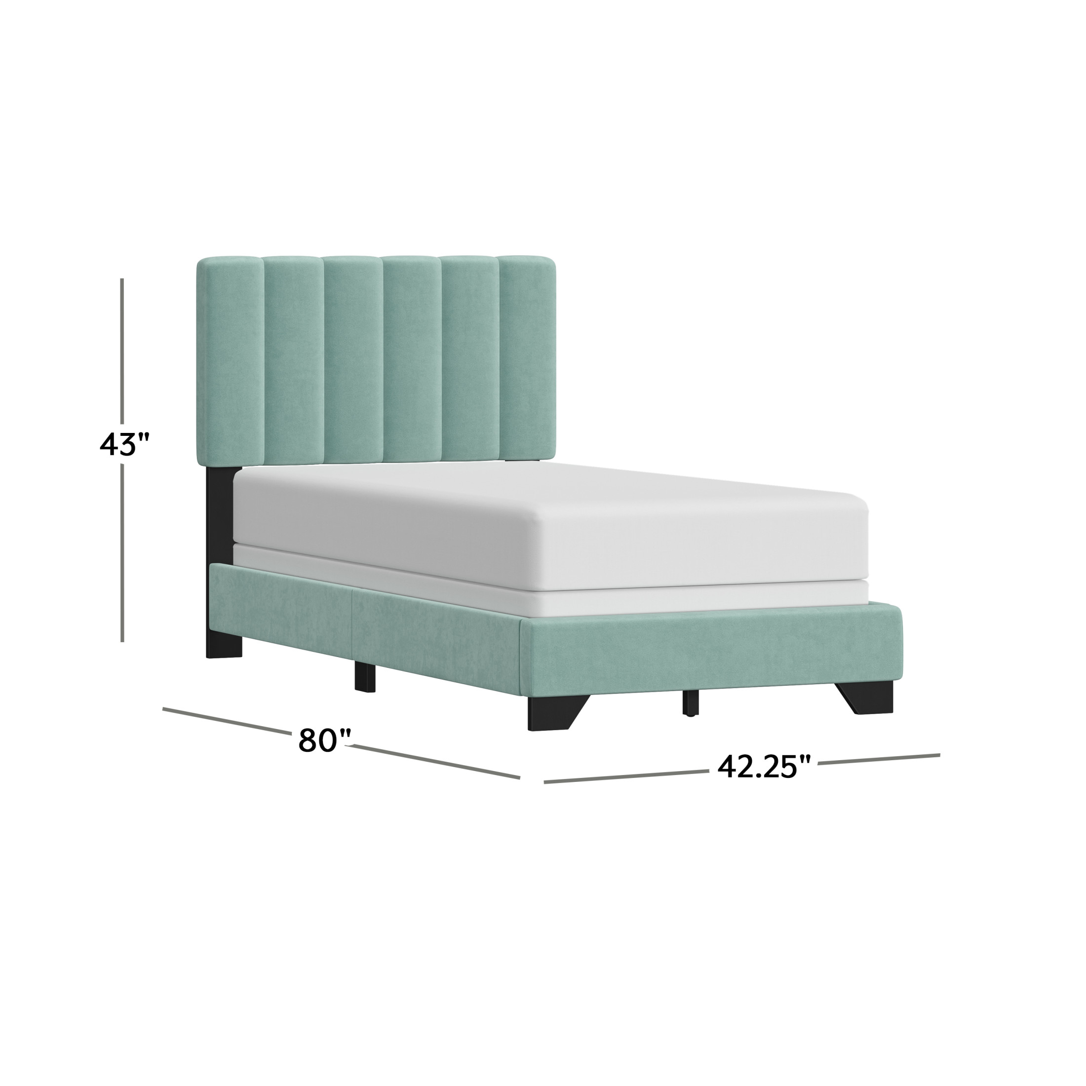 Hillsdale Reece Channel-Stitched Twin Bed, Caribbean Green photo 7
