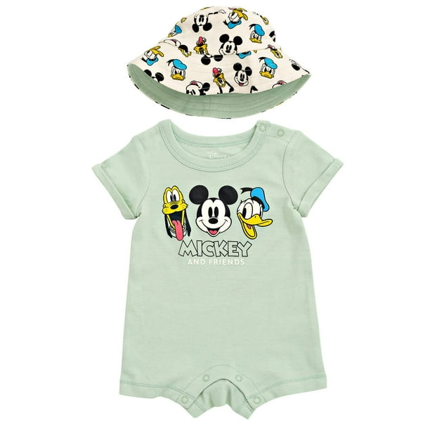 Set de mameluco y sombrero Disney Mickey Mouse Donald Duck Pluto