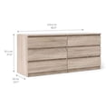 thumbnail image 3 of 6 Drawer Double Dresser and 2 Drawer Nightstand Set in Truffle, 3 of 13