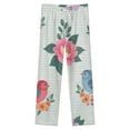 thumbnail image 4 of Floral Bird Pattern Pretty Pastel Winter Female Pants Flannel High Waist Women Pants Lady Warm Straight Leg Plush Trousers, 4 of 7