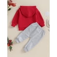 thumbnail image 5 of Newborn Baby Boy Christmas Outfits 3M 6M 12M 18M 24M 3Y Long Sleeve Letter Hoodie+Trousers Set Toddler Fall Winter Clothes, 5 of 10