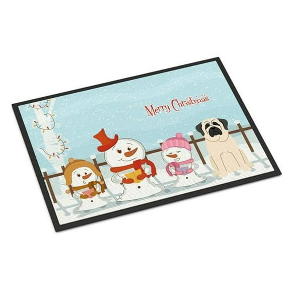 Carolines Treasures BB2348MAT Merry Christmas Carolers Mastiff White Indoor or Outdoor Mat, 18 x 0.25 x 27 in.