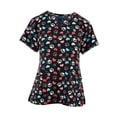 thumbnail image 2 of Camisa con cuello en V para mujer, top exfoliante de uniforme de enfermera, uniforme de trabajo de enfermera de manga corta, top exfoliante SG, 2 of 8