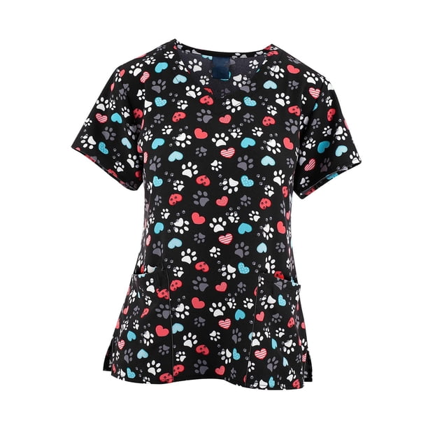 Uniforme de enfermera con cuello en V para mujer, ideal para peluquería canina, spa y atención médica. SG