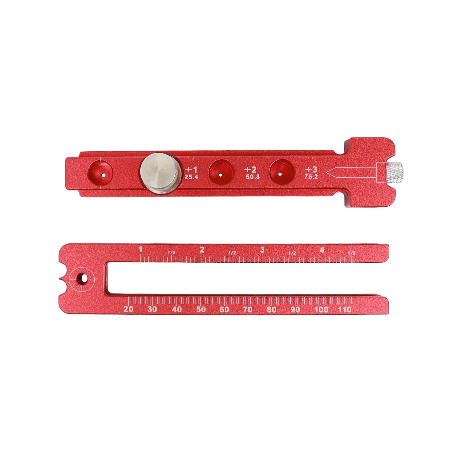 Red Aluminum Alloy Woodworking Compass, Adjustable 110mm/4.5 Inch Tool for Scribing and Drawing