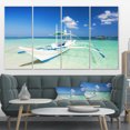 thumbnail image 1 of Bateau dans l'Eau de Mer Bleue - Impression sur Toile de Paysage Marin, 1 of 3