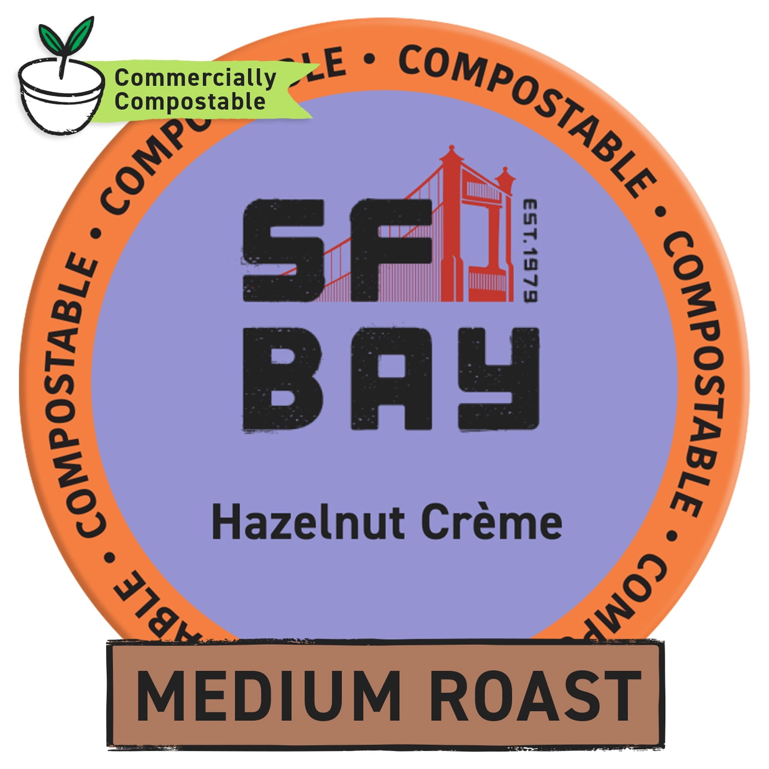 SF Bay Coffee Hazelnut Crème 80 Ct Flavored Medium Roast ...
