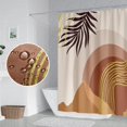 thumbnail image 3 of Abstract Mid Century Boho Bathroom Shower Curtain Eucalyptus Leaves Gold Lines Mountains Shower Curtain with Hooks Waterproof Fabric Polyester Shower Curtain for Home Decor, 72x84 Inch, 3 of 6