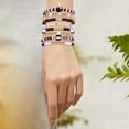 thumbnail image 2 of Football Bracelet Layer Stackable Heart Letter Friendship Stretch Bracelet Set for Women Girls Jewelry, 2 of 5
