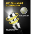 thumbnail image 5 of AUXITO 912 921 LED Bulb for Backup Reverse Light Bulbs, 2600 Lumens 4014 42-SMD, 6000K White, 906 W16W T15 921 LED Bulb Direct Back Up Replacement Lamp, Pack of 2, 5 of 8