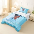 thumbnail image 2 of Castle Fairy Kwaii Bow Black Kawaii Princess Twin Comforter Sets 2pcs,Glittery Diamond Background Bedding Set,Cyan Sky Silver,1 Comforter and 1 Pillowcase, 2 of 6