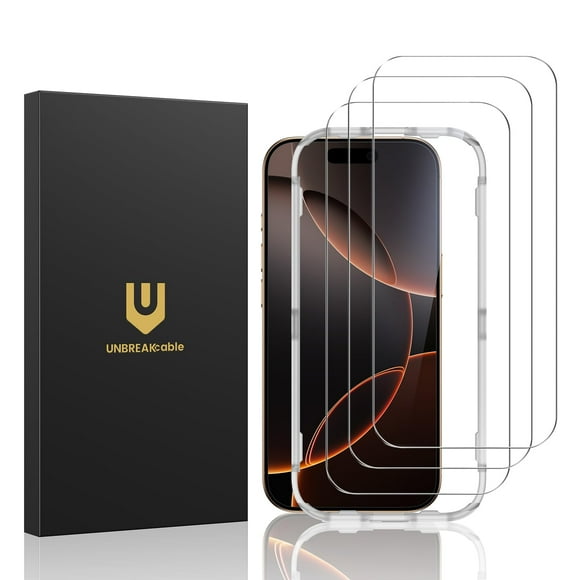 Protector de pantalla UnbreakCable para iPhone 16 Pro de 6,3 pulgadas, paquete de 3