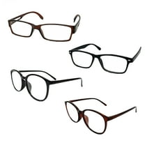 4 Pack Reading Glasses Men Women Unisex Readers Square Rectangle Round Frame  3.50
