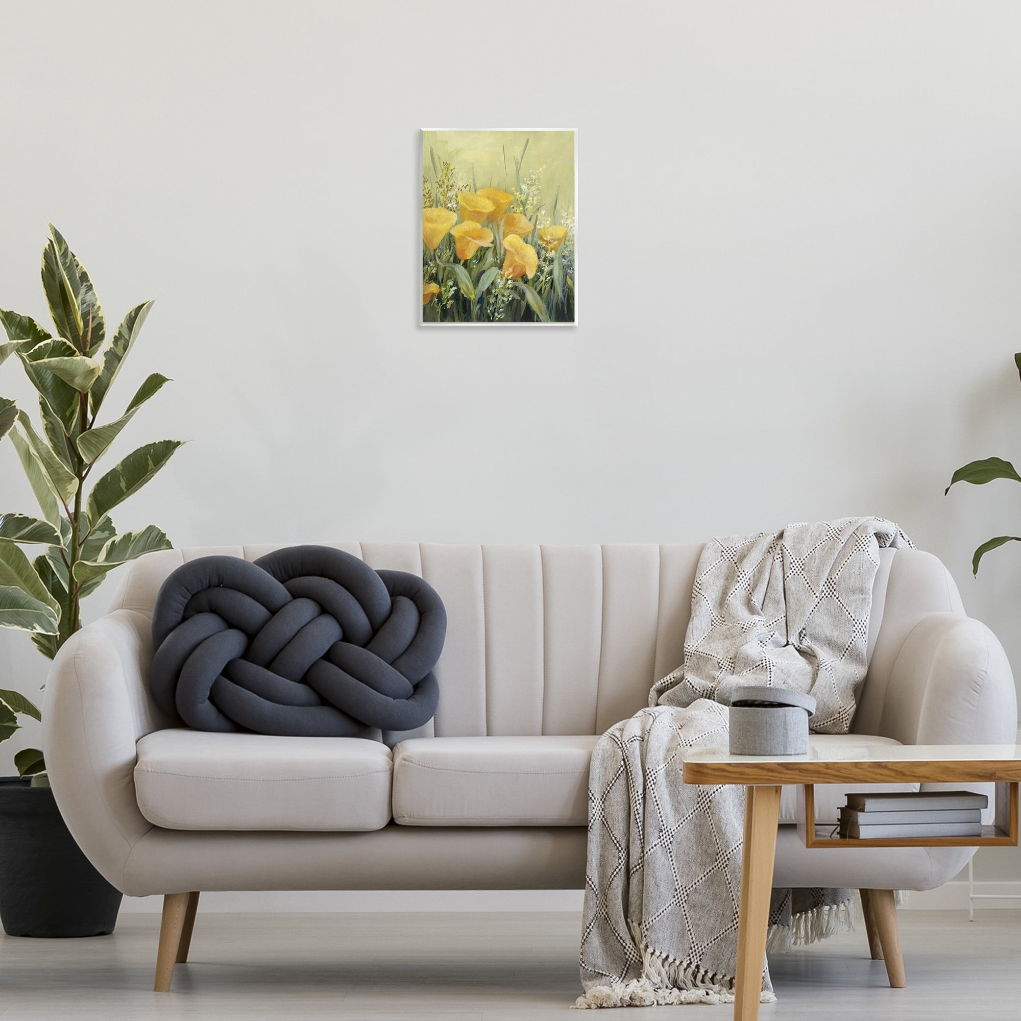 Stupell Industries Golden Horned Poppies Plants & Flowers Painting Unframed Art Print Wall Art, 11 x 14