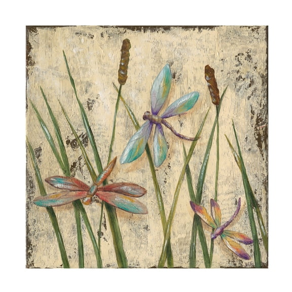 Trademark Fine Art Jade Reynolds Dancing Dragonflies I Canvas Wall Art - 14x14