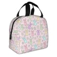 thumbnail image 2 of Fotbe Colorful Bunny Bolsa Térmica con Estampado y Forro de Aluminio Grueso Bolsa de Almuerzo con Bolsillo Frontal para Hombres y Mujeres, Ideal para Trabajo, Escuela, 2 of 8