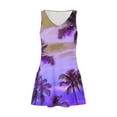 thumbnail image 4 of Sakmal Hawaiian Women's Casual Dresses A Line Purple Tank Midi Dress Beach Floral Dresses for Women, 4 of 5