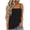 Black Tank Tops, variant on Women's Square Neck Eyelet Embroidered Spaghetti Strap Tank Top, Smocked Bust Slim Fit Summer Cami, Cute Casual Daily Wear Blouse