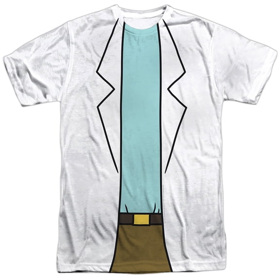 Rick and Morty Rick Lab Coat Unisex Adult Front Only Sublimated T Shirt, Multi, X-Large
